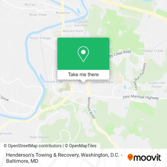 Henderson's Towing & Recovery map