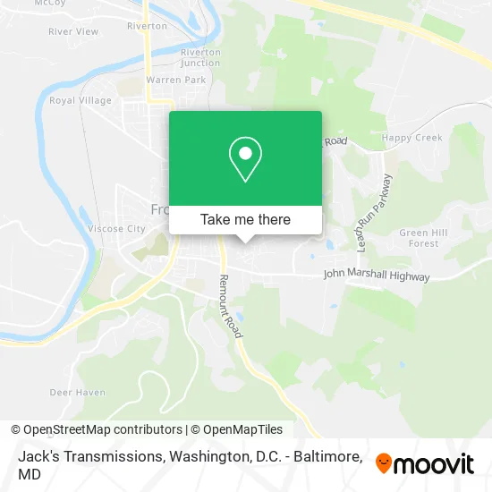 Jack's Transmissions map