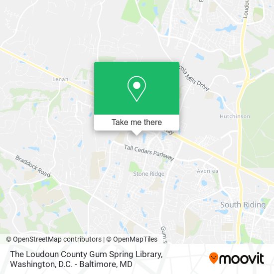 The Loudoun County Gum Spring Library map