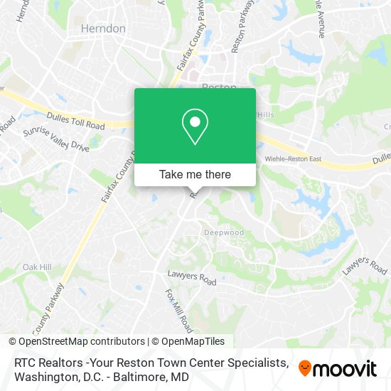 Mapa de RTC Realtors -Your Reston Town Center Specialists