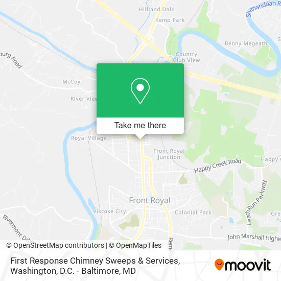 First Response Chimney Sweeps & Services map