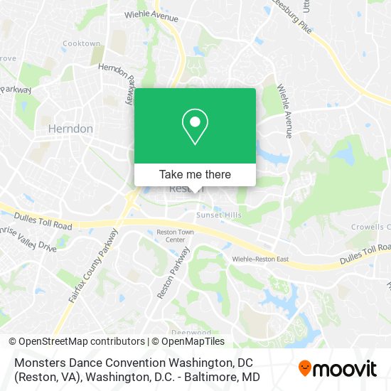 Mapa de Monsters Dance Convention Washington, DC (Reston, VA)