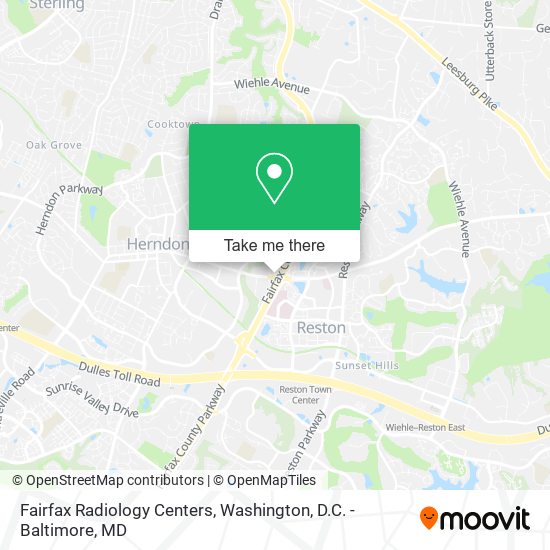 Fairfax Radiology Centers map