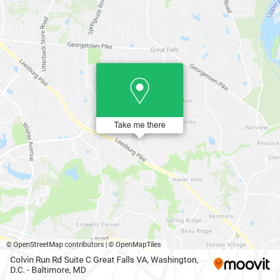 Colvin Run Rd Suite C Great Falls VA map