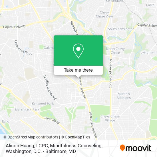 Alison Huang, LCPC, Mindfulness Counseling map