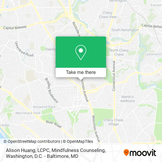 Alison Huang, LCPC, Mindfulness Counseling map
