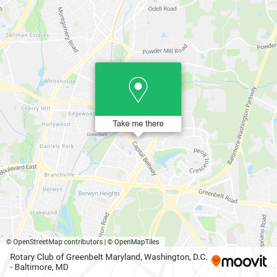 Mapa de Rotary Club of Greenbelt Maryland