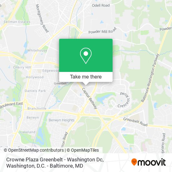 Crowne Plaza Greenbelt - Washington Dc map