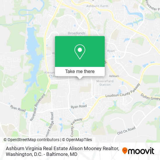 Ashburn Virginia Real Estate Alison Mooney Realtor map