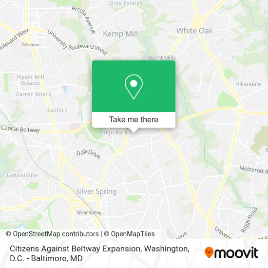 Citizens Against Beltway Expansion map
