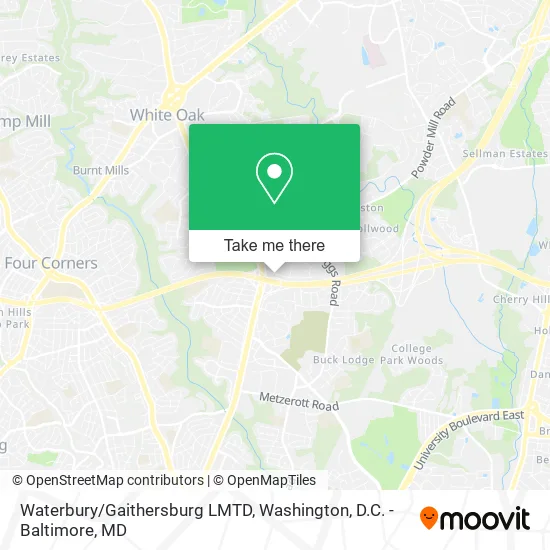 Mapa de Waterbury/Gaithersburg LMTD