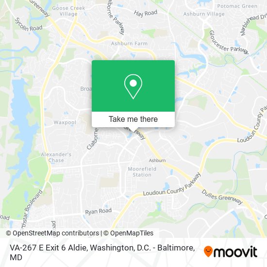 Mapa de VA-267 E Exit 6 Aldie