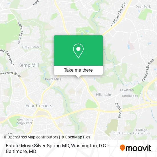 Estate Move Silver Spring MD map