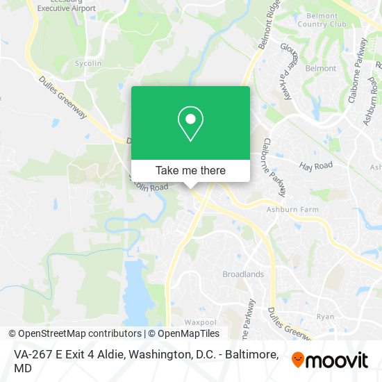 VA-267 E Exit 4 Aldie map