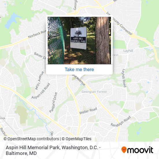 Aspin Hill Memorial Park map