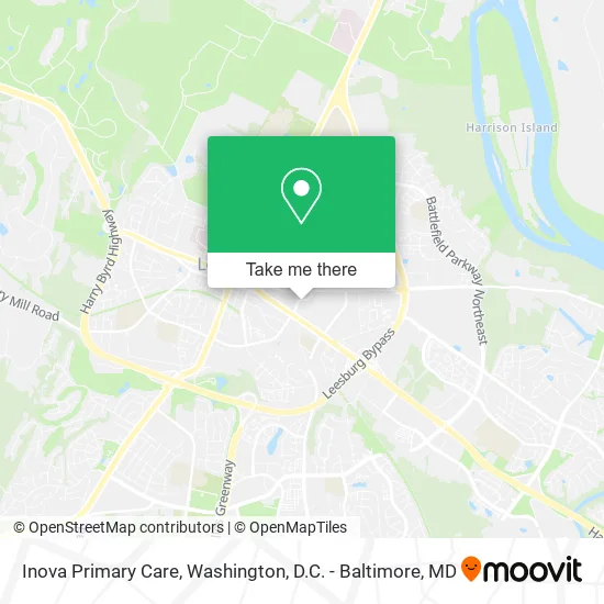 Inova Primary Care map