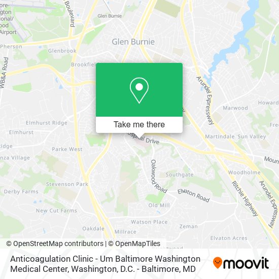 Anticoagulation Clinic - Um Baltimore Washington Medical Center map