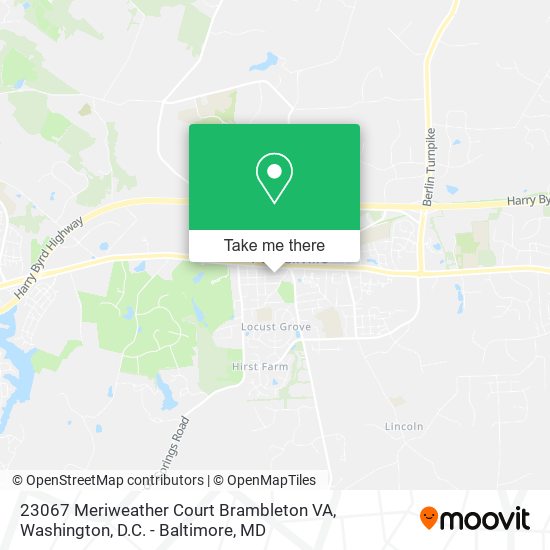 23067 Meriweather Court Brambleton VA map