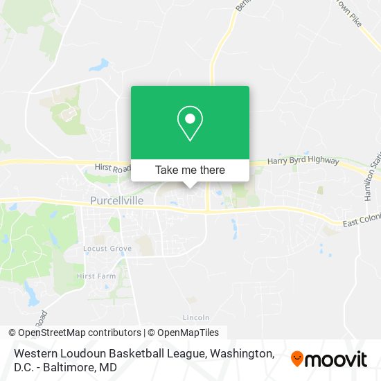 Western Loudoun Basketball League map