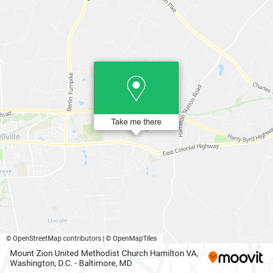 Mount Zion United Methodist Church Hamilton VA map