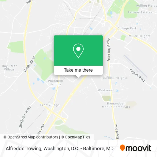 Alfredo's Towing map