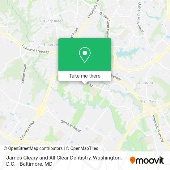 James Cleary and All Clear Dentistry map