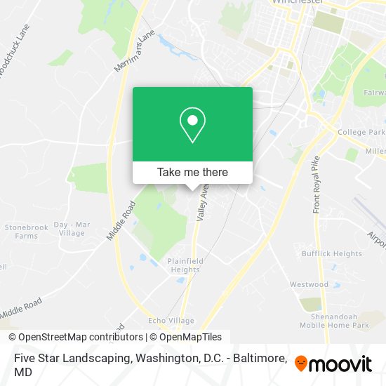Five Star Landscaping map