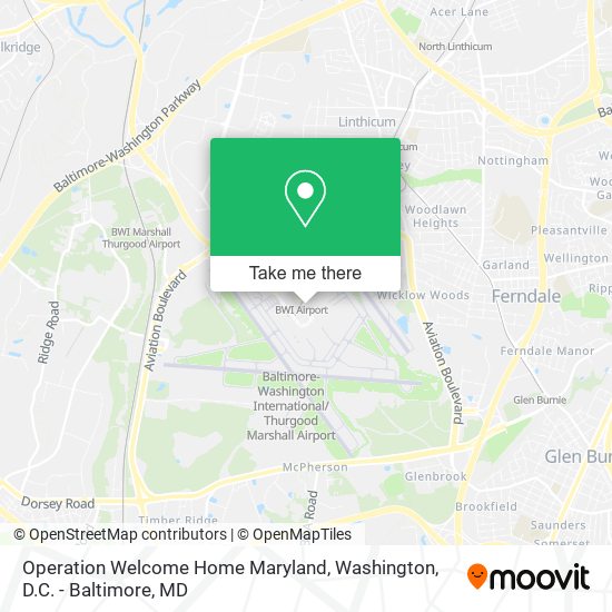 Operation Welcome Home Maryland map