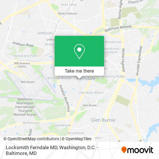 Mapa de Locksmith Ferndale MD