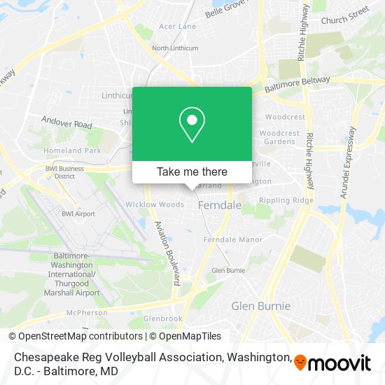 Chesapeake Reg Volleyball Association map