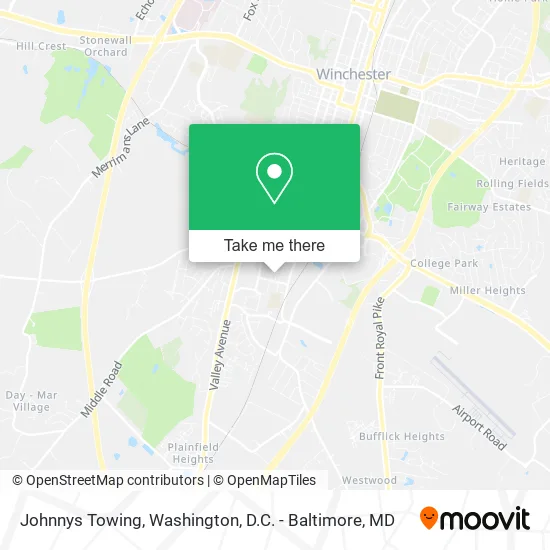 Johnnys Towing map
