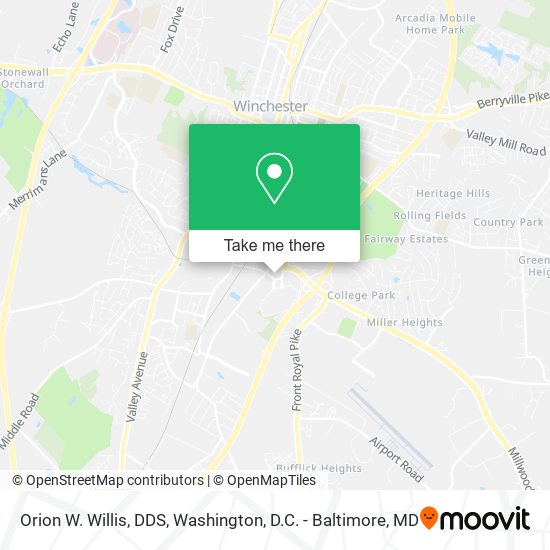 Orion W. Willis, DDS map