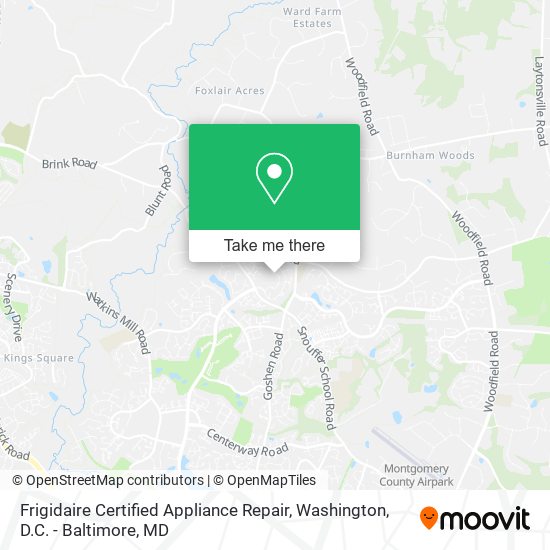 Frigidaire Certified Appliance Repair map