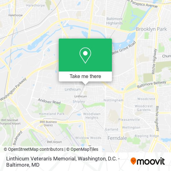 Linthicum Veteran's Memorial map