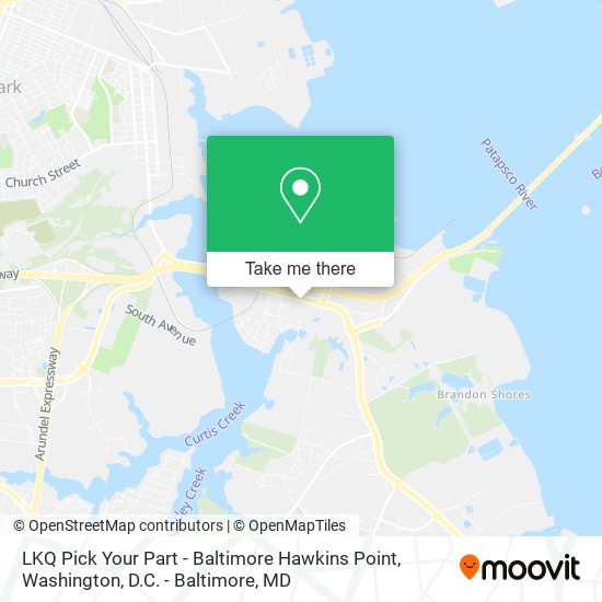 Mapa de LKQ Pick Your Part - Baltimore Hawkins Point
