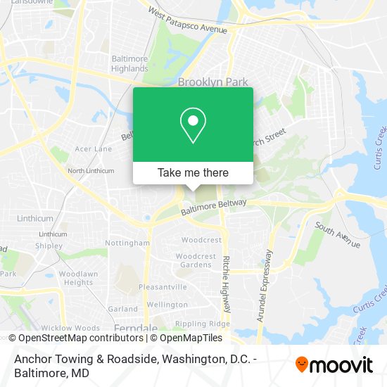Mapa de Anchor Towing & Roadside