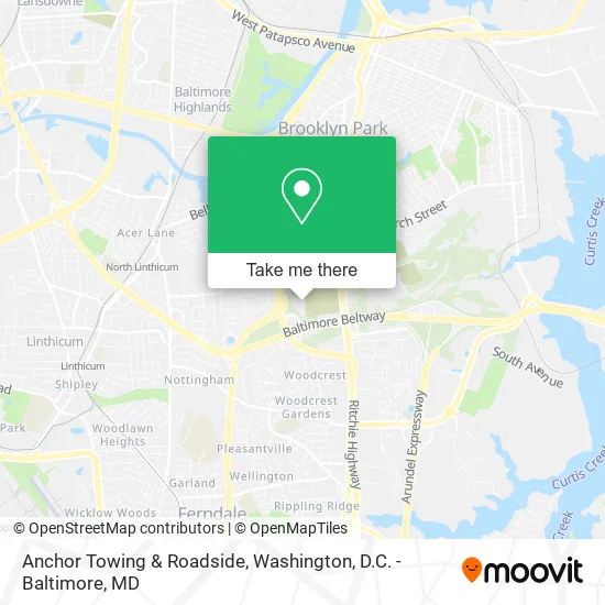 Mapa de Anchor Towing & Roadside