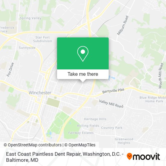 East Coast Paintless Dent Repair map