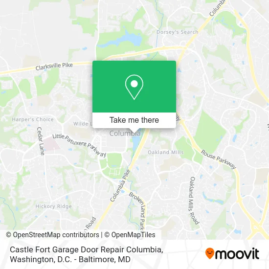 Castle Fort Garage Door Repair Columbia map