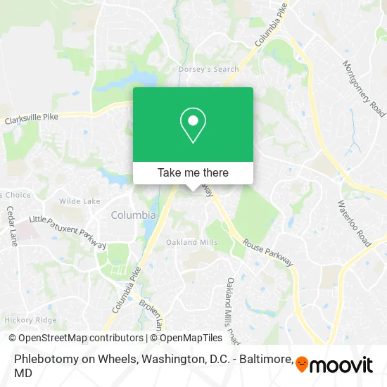 Phlebotomy on Wheels map