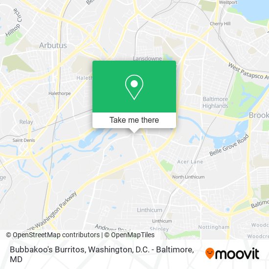 Bubbakoo's Burritos map