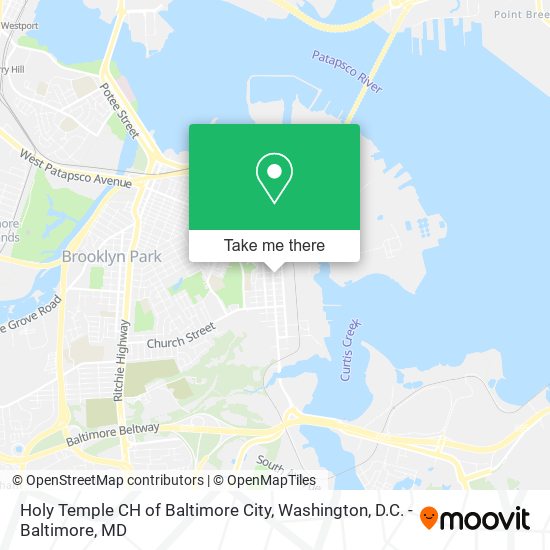 Holy Temple CH of Baltimore City map