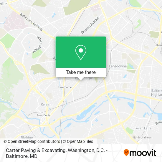 Carter Paving & Excavating map