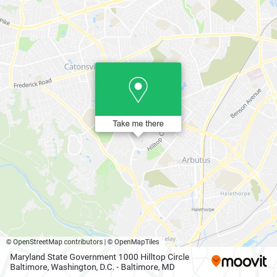 Mapa de Maryland State Government 1000 Hilltop Circle Baltimore