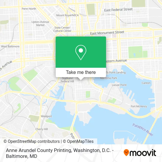 Anne Arundel County Printing map