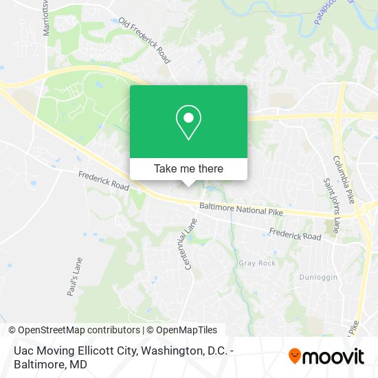 Mapa de Uac Moving Ellicott City
