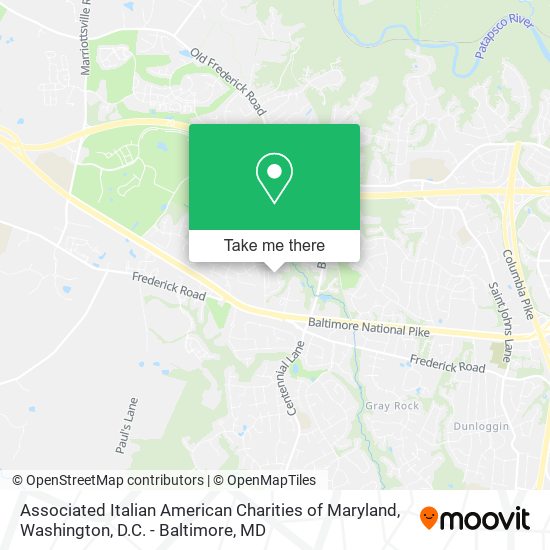 Associated Italian American Charities of Maryland map