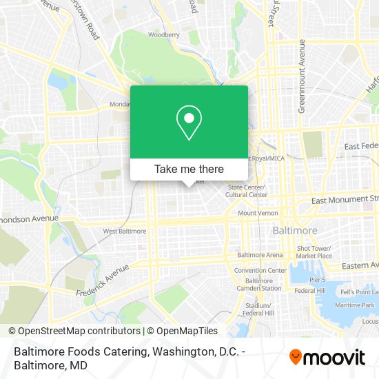 Mapa de Baltimore Foods Catering