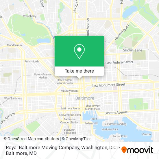 Mapa de Royal Baltimore Moving Company