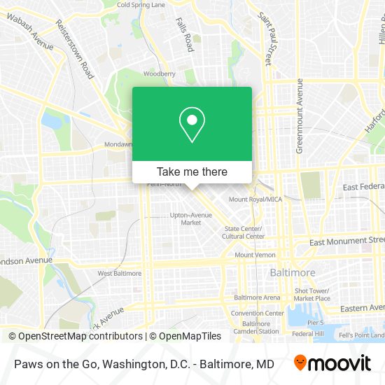 Paws on the Go map